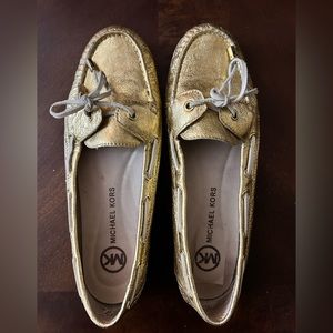 Gold casual deck shoes by Michael Kors size 10